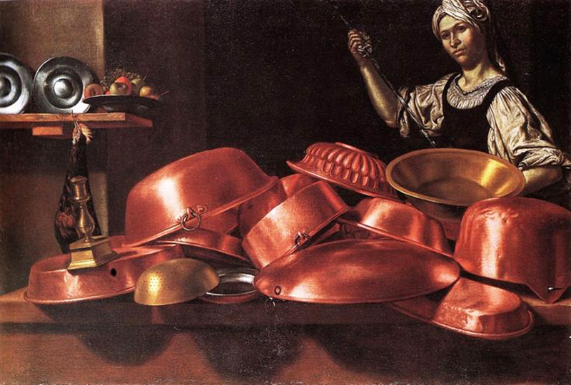 kitchen with branches and servant